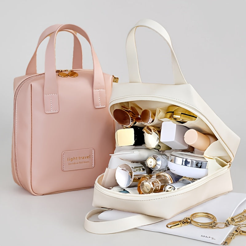 An exquisite and practical makeup bag, compact and high-end hand-held cosmetic storage bag, good-looking travel toiletry bag, essential for traveling